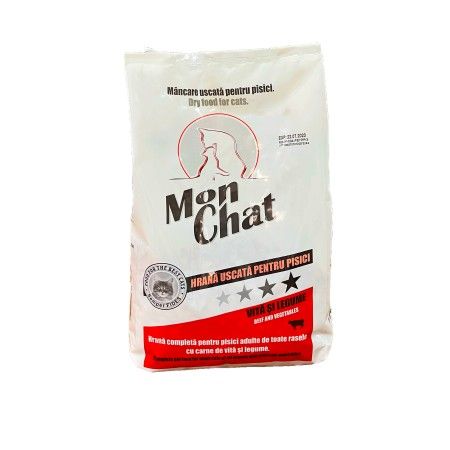 Mon Chat - hrana uscata cu aroma de vita pentru pisici 10 kg 1
